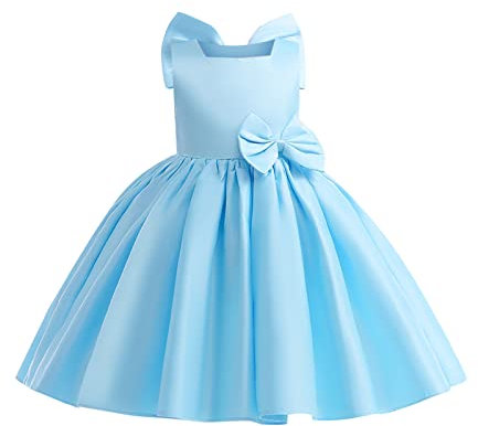 Baby-Mädchen-Tageskleid Prinzessin Kleid Baby EIN Jahr alt Baby Kleid Geburtstag Klavier Kostüm (Sky Blue, 12-13 Years)