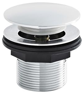 Balterley Push Button Waste for Bathtub, Click Clack Plug Replacement, Push Button Bath Plug, Click Clack Bath Waste, Bathroom Drain Plugs for Baths - 70 x 70 x 64mm (Chrome)