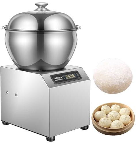 QUTBAG Commercial Food Mixer, Electric Dough Kneading Machine with LED Display & 30min Timing, Stainless Steel Flour-Mixing Machine, Forward/Reverse Turn Design, for Making Pasta Pizza 5KG