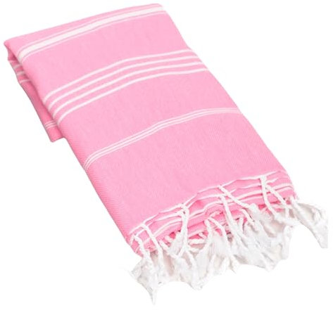 Heré Mood Strandtuch Hamamtuch Saunahandtuch Set - 1er & 2er Pack 100% Baumwolle - Hochwertiges Badetuch und Duschtuch - Picknickdecke, Extra Leicht (Rosa)
