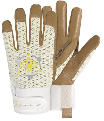 Apis Tactical Imkerhandschuhe Ziegenleder – Maximaler Stichschutz, Beige, S
