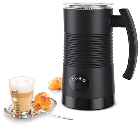 Mousseur à Lait Electrique 4 en 1,Mousseurs à lait Automatiques,Grande Capacité 350 ml,400W,Pour mousse de Lait Chaude et Froide Chocolat Chaud Latte Cappuccino Macchiato (ferreux)