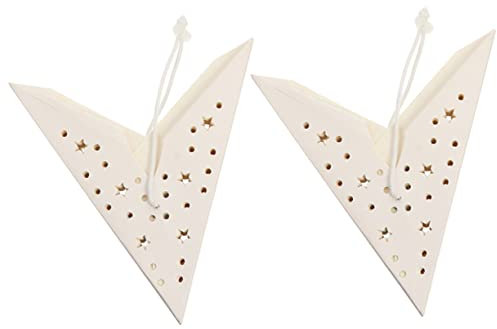 Yardenfun Sterne Weihnachtsstern Papierlaterne Lampenschirm Dekorativer Hängelampenschirm