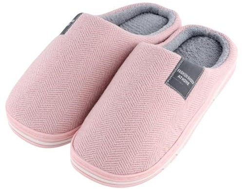 Amexo Pantofole da Casa Comode Unisex, Ciabatte Invernali Pantofole in Memory Foam, Pantofole di Peluche Morbide (Rosa, Adulto, Donna, 38, Numero (range), Sistema Taglie Calzature EU, 39, Media)
