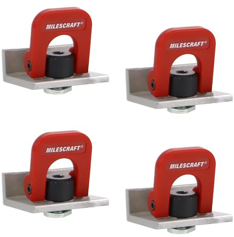 Milescraft 4031 Cam Stops 4 Pack Quick Adjust T-Track Stops. Anodized, 1-9/16 Long with Cam Lever. Low Profile for Boards 3/4 or Thicker.