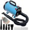 Sèche-Cheveux pour Chien Blower - Très Silencieux, 3200W Professionnelle Souffleur pour Chiens, Vitesse et Température Réglable,avec 5 Buses différentes (Métal - Bleu)