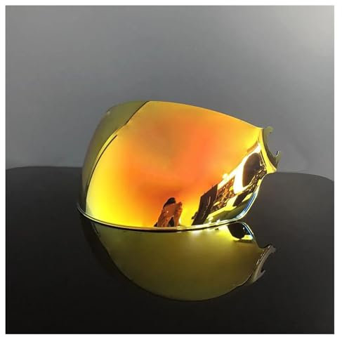 SZSMHL Visiere per Casco, Lente for Visiera Ca-SCO Of562 Lente for Visiera Ca-SCO da Moto Lente di Ricambio for LS2 OF562(Gold Red)
