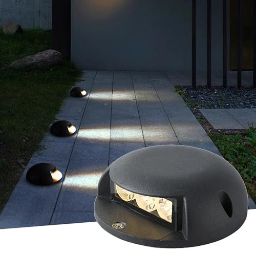 VSHENG Outdoor Stair Lights LED Buried Light IP65 Waterproof 1 Sides Glow Die-cast Aluminum Low Voltage Deck Lights for Garden Backyard Staircase Step Fence Landscape Lamp(Green,2W-DC24V)