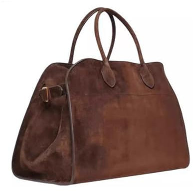 Genuine Leather Suede Tote Bags for Women, Vintage Top Handle Brown Suede Tote Bag Shoulder Satchels Bag (Brown Suede)