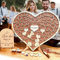 Livre d'or de mariage cool en forme de coeur en bois livre d'or alternatif puzzle en bois anniversaire remise des diplômes décoration cadeaux de mariage (Color1- Normal)