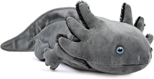 PuffPurrs Axolotl PlüSchtier, Kuscheltier Realistic Grau Axolotl Plush Toy, Animal Stuffed PlüSch, Creepy Stuffed Plushie, Geschenke FüR Kinder 38in/78cm
