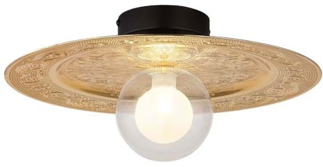 Dining Room Ceiling Light Glass Gold Opal