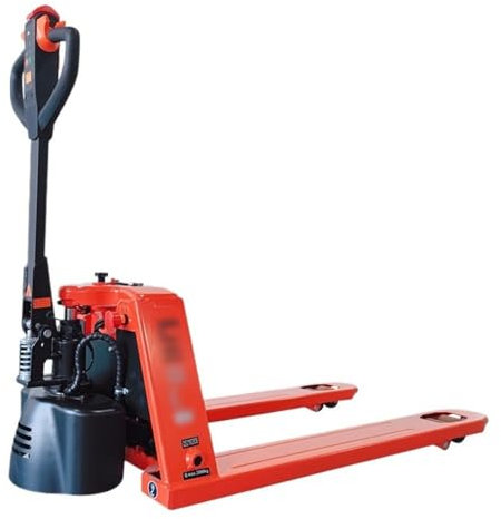 Hand Pump Push Pallet Truck Full Electric Pallet Jack 4400lbs Capacity, Pallet Jack Trcuk with Emergency Key Switch, Pallet Jacks for Narrow Space Pallet Truck(68cm)