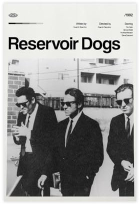 bacrhjlb Filmposter Reservoir Dog, Leinwandposter, Wandkunst, Dekordruck, Bild Gemälde für Wohnzimmer, Schlafzimmer, Dekoration, 40 x 60 cm