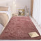 CUIMEI Waschbarer Teppich Wohnzimmer 140 x 200 cm, Hohe Flordichte Angenehm Weich, Pflegeleicht Polyester, Hochflor, Anti-Rutsch-Rückseite, Flauschiger Teppich Rund, dunkelrosa