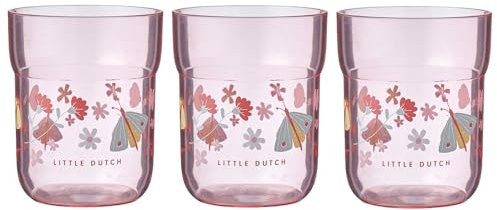 Mepal Kinder-Trinkgläser Mio 3er Set Trinkglas für Kinder Kinderbecher ab 9 Monaten Spülmaschinengeeignet 250ml Flowers & Butterflies