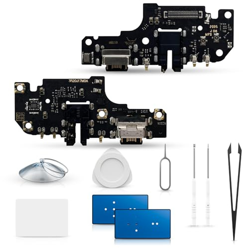 ExtKry Puerto de Carga para Xiaomi Mi 10T Lite 5G Kit Reparación | Conector de carga flex de carga placa de carga charger port con micrófono y kit reparación.