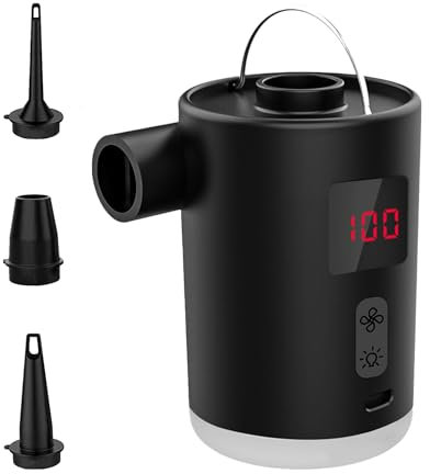 Rechargeable Air Pump | Air Mattress Pump | Camping Inflatable Boat Blow Up Pool | Rechargeable | Portable | Compressors Fast Inflation | Black Color | For Outdoor