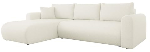 Mirjan24 Ecksofa Eliwo, Design Eckcouch, Couch mit Schlaffunktion und Bettkasten, Wohnlandschaft, Bettfunktion L-Form Sofa, Ottomane universell (Lambi 07)
