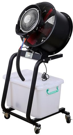 Elevable Nebulizador Ventilador Industrial Fan Grande de Pie Oscilante con Pulverizador Tanque de Agua de Reflujo Motor de Alta Velocidad for Talleres, Almacenes, Industria