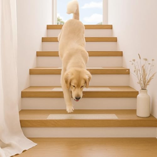 BREEZENEST 15 PCS Clear Stair Treads Non Slip 60x10cm Stair Pads for Home Pets Elders Non Skid Grip Tape for Wooden Marble Metal Steps, Stair, Floor, Indoor and Outdoor