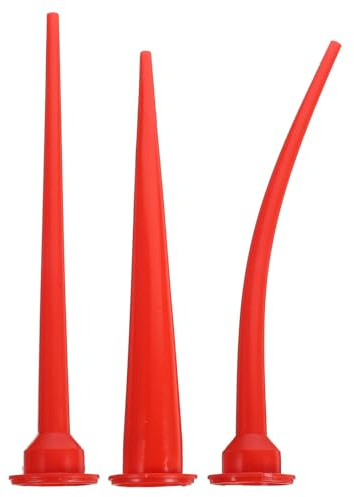 HONMEET 3 pezzi Ugelli Calafataggio in Gomma Morbida Estensibili Beccucci per Applicatore con Bocca Larga Punta Sottile Curva e Naso Allungato Strumento Calafataggio Preciso e Resistente