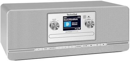 TechniSat DIGITRADIO 372 CD IR - Radio Internet stereo con DAB+, FM, lettore CD, Wi-Fi, Bluetooth, display a colori, USB, AUX, jack per cuffie, sveglia, 10 W, controllo app e telecomando – argento