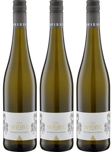Weingut Spiess Weissburgunder Der Weisse Weisswein Weiss Trocken VEGAN Deutschland inkl. FeinWert E-Book (3 x 0.75 l)