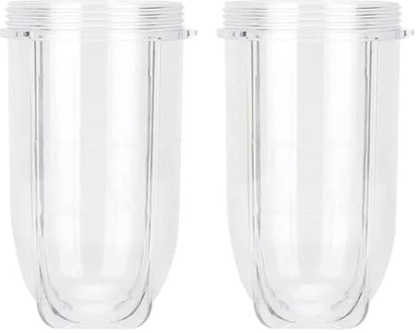 Transparenter Kunststoff-Mixbecher, 473 ml (16 oz), hoher Behälter, Ersatz-Mixbecher, kompatibel mit dem Magic Bullet MB-1001 250W Entsafter