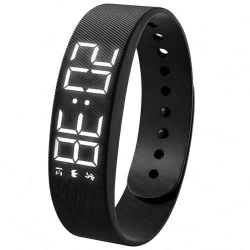 Xforevery Wecker Armband Vibrationswecker Armband, 3 Silent Vibrations Erinnerung Uhr, Smartes Armbanduhren mit Schrittzähler, Multifunktional Vibrationsarmband Sport, Senior Trinkerinnerung