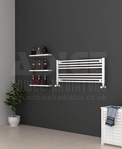 Adige 1000mm Wide 400mm High White Flat Horizontal Towel Radiator