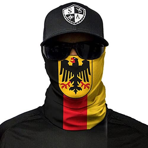 Mehrere Designs Multifunktionstuch Schlauchtuch Schal Maske Kälteschutzmaske Halloween Skifahren Snowboard Angeln Jagen Fahrrad Motorrad Paintball (Germany Flag)