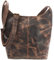 LECONI große Umhängetasche Damen Schultertasche praktische Ledertasche für Frauen Beuteltasche Vintage-Style Damentasche Shopper aus echtem Leder 34x34x11cm schlamm LE0055-wax