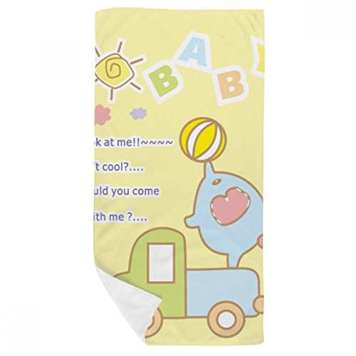 DIYthinker Animaux Cartoon bébé boule Elephant camion Serviette de bain doux Gant de toilette Gant de toilette 35X70Cm 35 x 70cm Multicolor