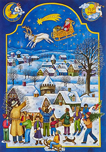 Adventskalender Nikolaus im Schlitten: Papier-Adventskalender