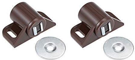 sourcing map Loquet Magnétique Aimant Porte Placard pour Ferme Porte Armoire meuble Marron 2Pcs