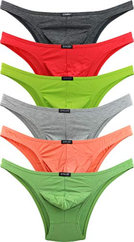 iKingsky Micro Slip en Modal Homme Taille Basse en Coupe Bikini sous-vêtements en Poche pour Homme (M, Pack de 6)