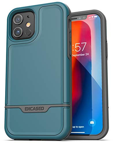 Encased Shockproof iPhone 12 Case (2020 Rebel Armor) Heavy Duty Full Body Protective Cover - Blue