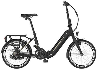FISCHER E-Bike Klapprad Agilo 2.0 Elektrofahrrad für Damen und Herren, RH 36 cm, Hinterrradmotor 25 Nm, 36 V Akku im Rahmen, schwarz matt, 20 Zoll