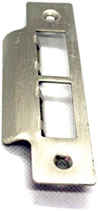Strike Plate Double Satin Brushed for Mortise Lock or Tubular Latch Pack of 1 (Double Strike Plate)