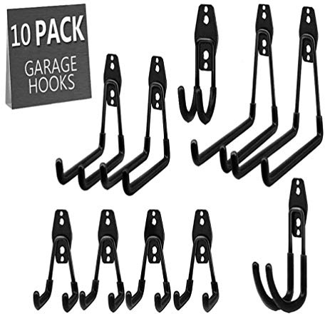 Reehi Garage Hooks, Steel Heavy Duty Garage Storage Hooks for Organizing Power Tools,Ladder,Bulk Items (Pack of 10)