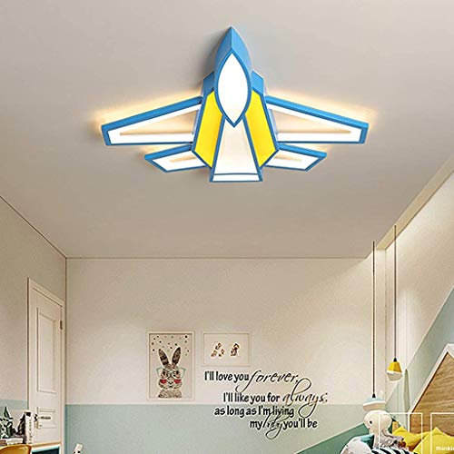 LED Deckenleuchte Kinderzimmerlampe Cartoon Flugzeug Deckenlampe Dimmbar Mit Fernbedienung Schlafzimmer Babylampe Wohnzimmer Kindergarten Kinderlampe Acryl Lampe Deckenbeleuchtung,Gelb,52cm