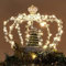 DELICHTER Silber Krone beleuchtet Weihnachtsbaumspitze mit Strombetrieb 8 Modis Christbaumspitze für Tannenbaum Innen Außen Tisch