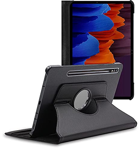 ebestStar - Coque pour Samsung Galaxy Tab S7+ SM-T970, Etui Rotatif 360, Housse Protection PU Cuir, Noir
