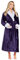 CityComfort Vestaglia Donna Invernale in Morbido Pile (Viola/Bianco, M)