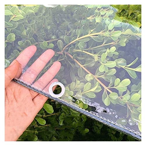 Wasserdichtes Transparent PVC Plane mit Ösen, Klare Wetterfeste Abdeckplane, 0,35mm Faltbar Kunststoffplane für Pavillon Terrassen Gartenmöbel Pflanzendecke (Size : 2x3m/6.56x9.84ft)