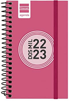 Finocam - Kalender 2022 2023 Espir Farbe Wochenansicht Horizontal September 2022 - August 2023 (12 Monate) Katalanisch Rosa