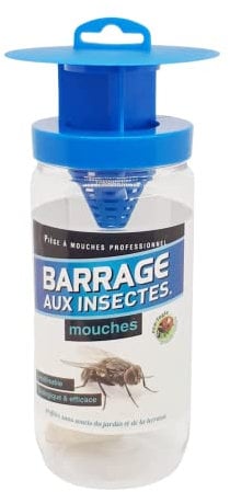 Barrage AUX Insectes - Piège à Mouches - Attractif Mouche Liquide pour Usage Extérieur - Efficacité Prouvée - Réutilisable - Vu à la Télé, Bleu