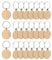 efuturetime 24PCS Schlüsselanhänger Holz Blanko, Rund, Wooden Keychain Schlüsselring, Beschriftbar Schlüsselanhänger Rohlinge Holz für DIY, Malerei, Dekoration, Geschenke
