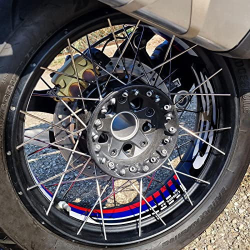 Resin Bike Aufkleber für Motorrad Kompatibel mit BMW R 1250 GS Adventure Rallye 2022. Felgenschutz 17 und 19 Zoll vor Stößen und Kratzern. 3D-Aufkleber-Set. Stickers - Made in Italy